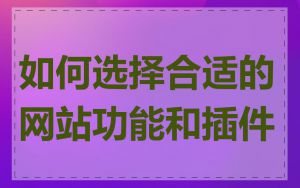 如何选择合适的网站功能和插件