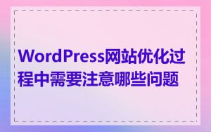 WordPress网站优化过程中需要注意哪些问题