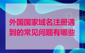外国国家域名注册遇到的常见问题有哪些