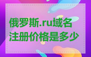 俄罗斯.ru域名注册价格是多少