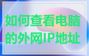 如何查看电脑的外网IP地址