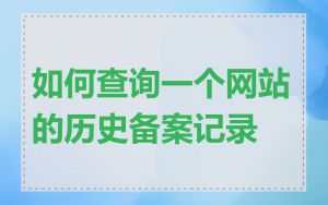 如何查询一个网站的历史备案记录