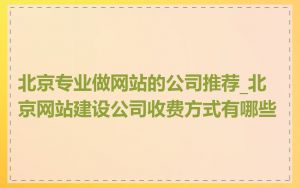 北京专业做网站的公司推荐_北京网站建设公司收费方式有哪些