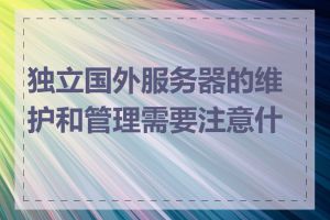 独立国外服务器的维护和管理需要注意什么