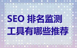 SEO 排名监测工具有哪些推荐