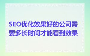 SEO优化效果好的公司需要多长时间才能看到效果