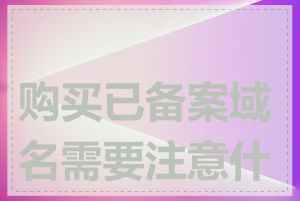 购买已备案域名需要注意什么