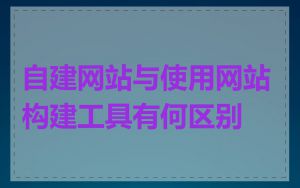 自建网站与使用网站构建工具有何区别