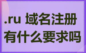 .ru 域名注册有什么要求吗