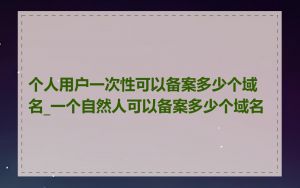 个人用户一次性可以备案多少个域名_一个自然人可以备案多少个域名