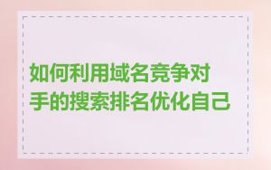 如何利用域名竞争对手的搜索排名优化自己