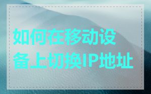如何在移动设备上切换IP地址