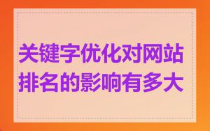 关键字优化对网站排名的影响有多大