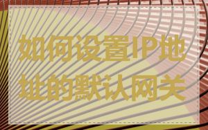如何设置IP地址的默认网关