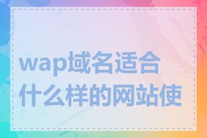 wap域名适合什么样的网站使用