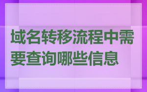 域名转移流程中需要查询哪些信息