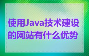 使用Java技术建设的网站有什么优势