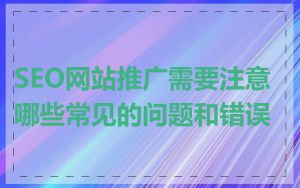 SEO网站推广需要注意哪些常见的问题和错误