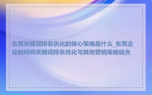 东莞关键词排名优化的核心策略是什么_东莞企业如何将关键词排名优化与其他营销策略结合
