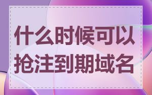 什么时候可以抢注到期域名