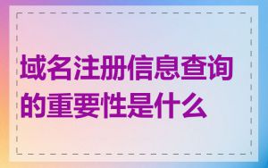 域名注册信息查询的重要性是什么
