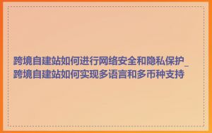 跨境自建站如何进行网络安全和隐私保护_跨境自建站如何实现多语言和多币种支持