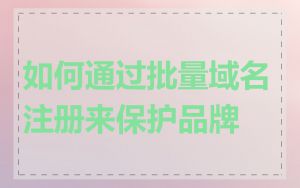 如何通过批量域名注册来保护品牌