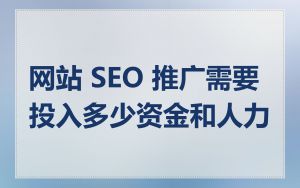 网站 SEO 推广需要投入多少资金和人力