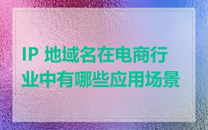 IP 地域名在电商行业中有哪些应用场景
