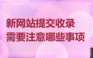 新网站提交收录需要注意哪些事项