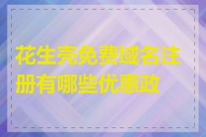 花生壳免费域名注册有哪些优惠政策