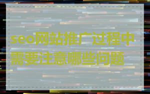 seo网站推广过程中需要注意哪些问题