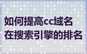 如何提高cc域名在搜索引擎的排名