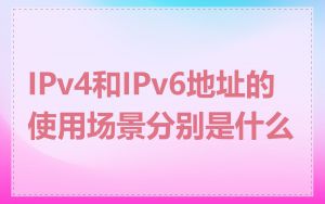IPv4和IPv6地址的使用场景分别是什么