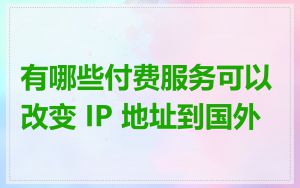 有哪些付费服务可以改变 IP 地址到国外