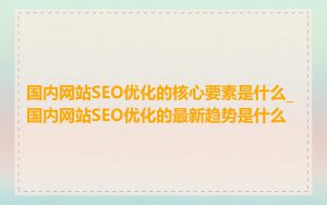 国内网站SEO优化的核心要素是什么_国内网站SEO优化的最新趋势是什么