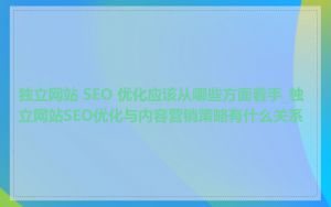独立网站 SEO 优化应该从哪些方面着手_独立网站SEO优化与内容营销策略有什么关系