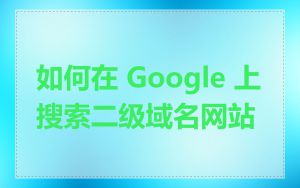 如何在 Google 上搜索二级域名网站