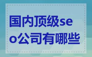 国内顶级seo公司有哪些