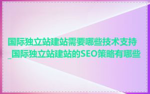 国际独立站建站需要哪些技术支持_国际独立站建站的SEO策略有哪些