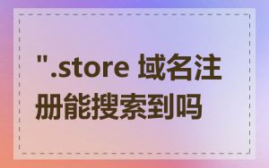 ".store 域名注册能搜索到吗