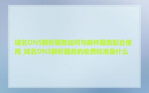 域名DNS解析服务如何与邮件服务配合使用_域名DNS解析服务的收费标准是什么