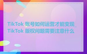 TikTok 账号如何运营才能变现_TikTok 版权问题需要注意什么