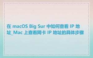 在 macOS Big Sur 中如何查看 IP 地址_Mac 上查看网卡 IP 地址的具体步骤