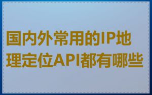 国内外常用的IP地理定位API都有哪些