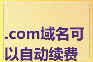 .com域名可以自动续费吗