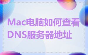Mac电脑如何查看DNS服务器地址