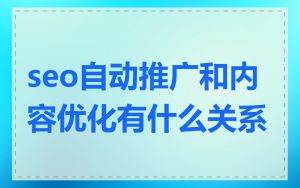 seo自动推广和内容优化有什么关系