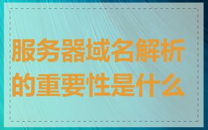 服务器域名解析的重要性是什么
