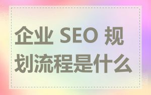 企业 SEO 规划流程是什么
